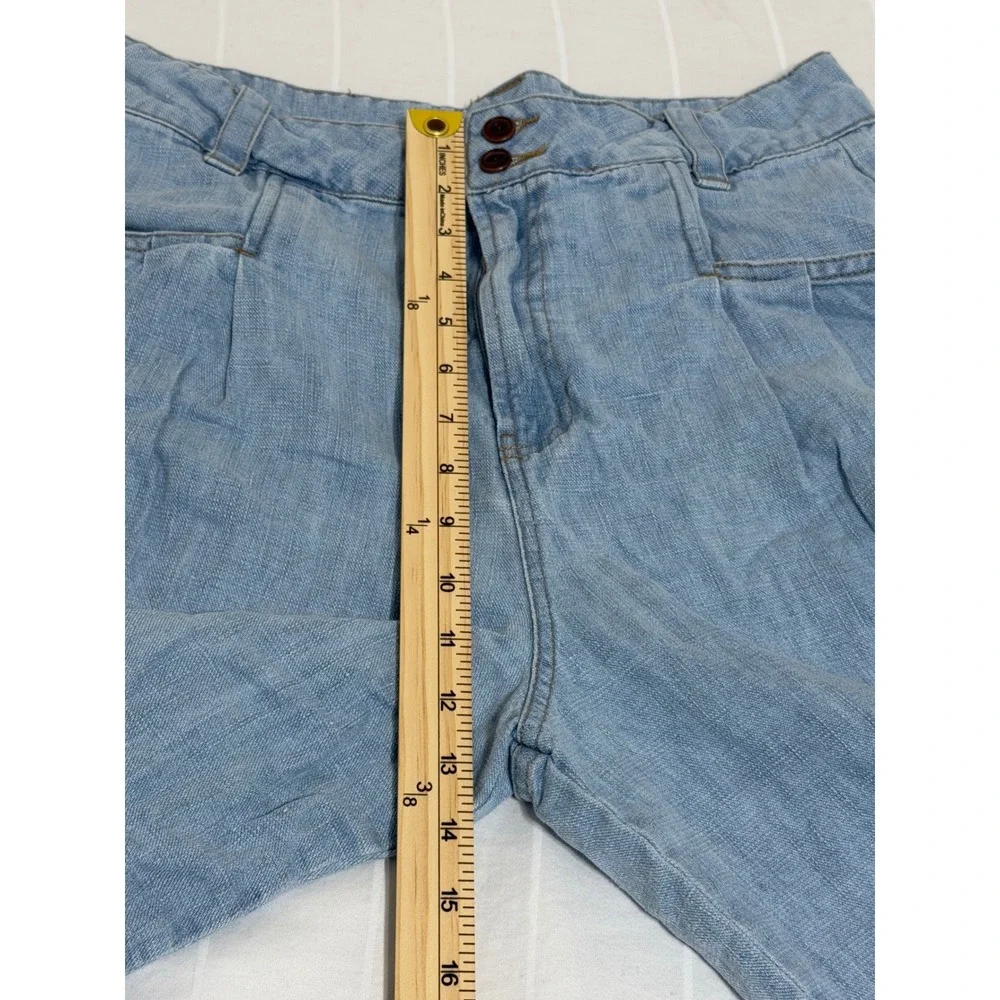 Poetry Hemp Organic Cotton Pleated High Rise Wide Leg Trousers Light Blue UJ42 - Picture 4 of 10
